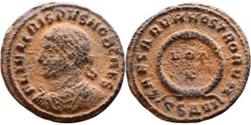 Crispus (317-326) follis. Obv: Cuirassed bust of emperor Rev: VOT X

Artificial sand patina

19mm 2.18g