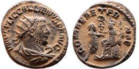 Roman coin – Gallienus (253-268) Billon Antoninianus

Artificial sand patina

19mm 3.29g