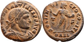 Constantinus I (306-337 AD). Follis. Obv: Laureate bust of Emperor Rev: SOLI INVICTO COMITI. Sol standing left holding globe

Artificial sand patina...