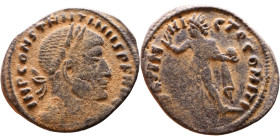 Constantinus I (306-337 AD). Follis. Obv: Laureate bust of Emperor Rev: SOLI INVICTO COMITI. Sol standing left holding globe

Artificial sand patina...