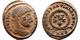 Constantinus I (306-337) follis. Obv: Cuirassed bust of emperor Rev: VOT XX

Artificial sand patina

17mm 2.73g