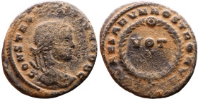 Constantinus II (Caesar:317-337) Follis. Obverse: Laureate, draped, cuirassed bust Reverse: VOT V

Artificial sand patina

18mm 2.42g