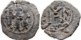 Heraclius, Martina and Heraclius Constantine (610-641) Follis Obverse: From left, Martina, Heraclius, heraclius Constantine Reverse: Large M, ANNO,
...