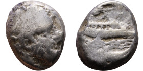 Phoenicia, Arados. Uncertain king. Circa 380-351 Silver coin. Obv: Bust of king. Rev: Galley

11mm 3.16g