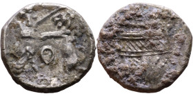 PHOENICIA: Sidon (4th century) Ar Obol Obverse: Galley l.; legend in Phoenician, Reverse. Persian king battling lion

10mm 0.80g