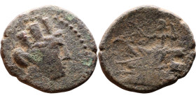 Phoenicia Arados (II Century BC) Bronze coin. Obverse: Diademed head of Poseidon right Reverse: Stern or ram of galley, unclear date below.

21mm 5....