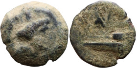 Phoenicia Arados (II Century BC) Bronze coin. Obverse: Diademed head of Poseidon right Reverse: Stern or ram of galley, unclear date below.

15mm 2....