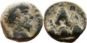 Lucius Verus (161-169) Caesarea, Cappadocia Bronze coin. Obv: Laureate, draped bust of emperor. Rev: Mt. Argaeus

18mm 7.06g