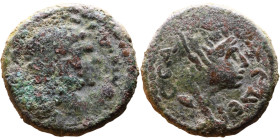 Caracalla (211-217) Bronze coin. Obv: Laureate, draped bust of emperor. Rev: Bust of Tyche

17mm 4.87g