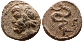 Greek Bronze coin. (IV-I century BC)

14mm 2.30g