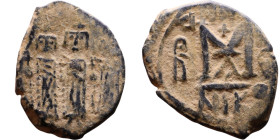 Heraclius, Martina and Heraclius Constantine (610-641) Follis Obverse: From left, Martina, Heraclius, heraclius Constantine Reverse: Large M, ANNO,
...