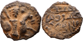 Seljuk (1037–1157) Bronze coin. Obverse: Arabic inscription. Reverse: Arabic inscription

Artificial sand patina

19mm 2.00g