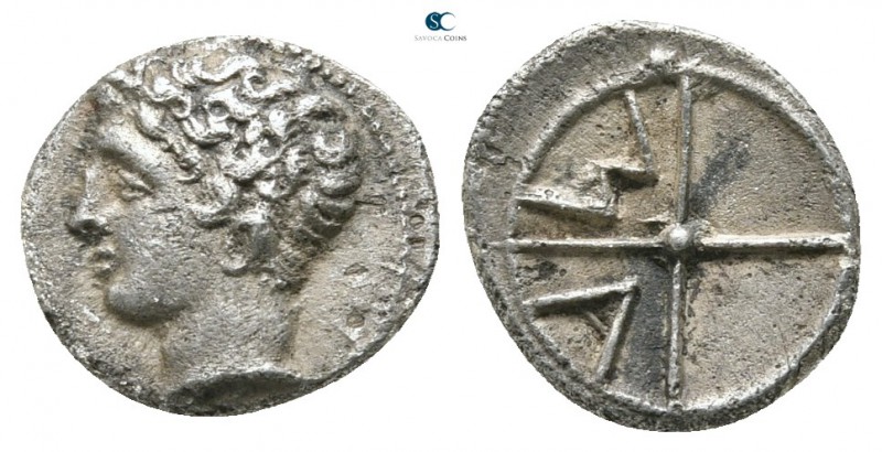Gaul. Massalia 350-150 BC. 
Obol AR

10 mm., 0,72 g.

Male head left / MA w...