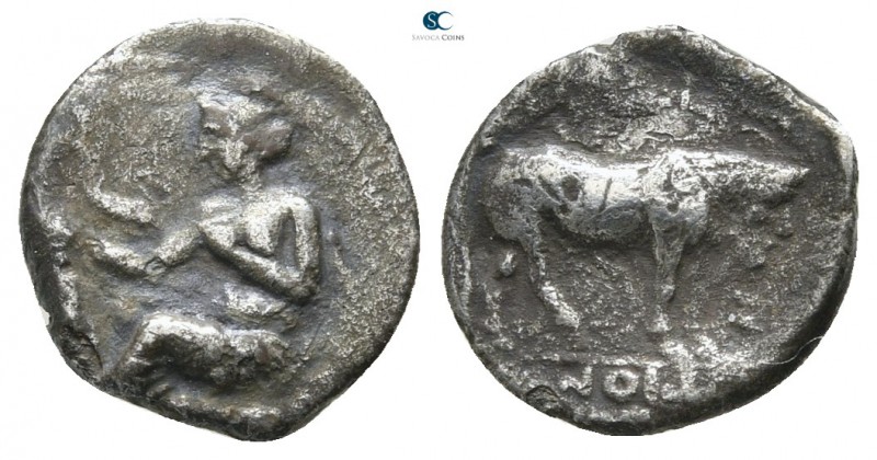 Sicily. Selinus circa 466-415 BC. 
Litra AR

12 mm., 0,72 g.

Nymph seated ...