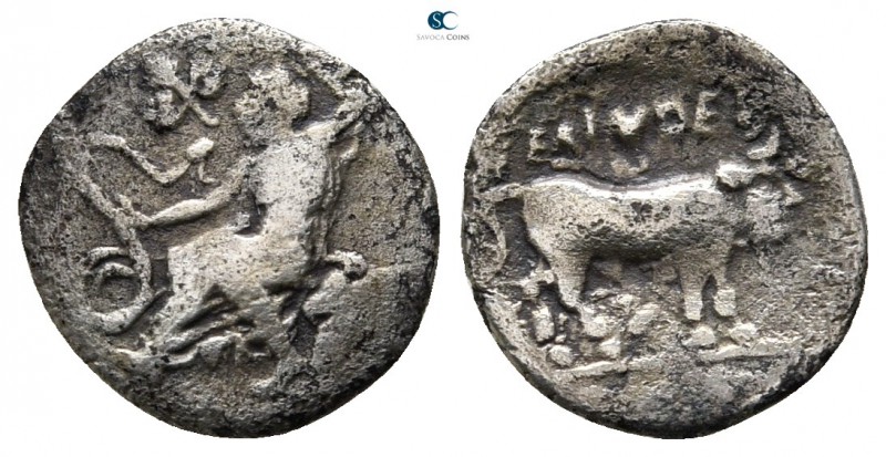 Sicily. Selinus circa 466-415 BC. 
Litra AR

12 mm., 0,53 g.

Nymph seated ...