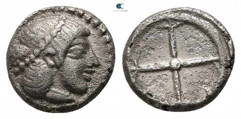 Sicily. Syracuse. Hieron I. 478-466 BC. 
Litra AR

9 mm., 0,90 g.

Head of ...