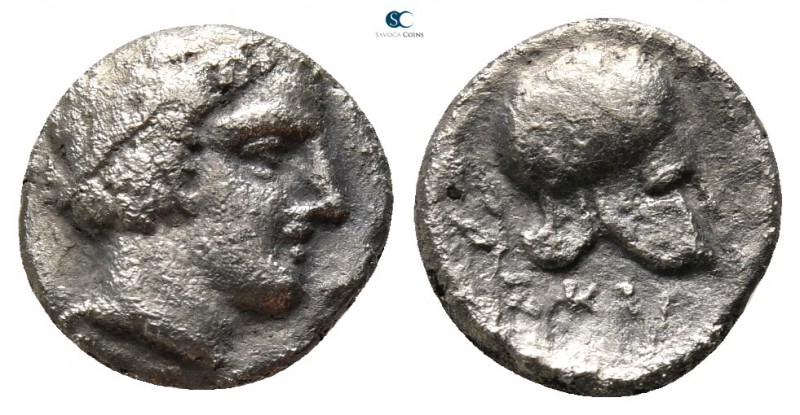 Macedon. Skione circa 424 BC. 
Tetrobol AR. Reduced standard

12 mm., 1,69 g....