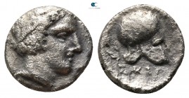 Macedon. Skione circa 424 BC. Tetrobol AR. Reduced standard