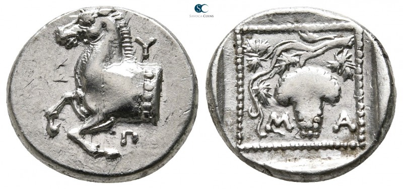 Thrace. Maroneia 377-365 BC. ΕΥΠ- (Eup–), magistrate
Tetrobol AR

16 mm., 2,8...