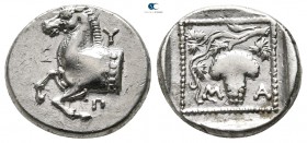Thrace. Maroneia 377-365 BC. ΕΥΠ- (Eup–), magistrate. Tetrobol AR