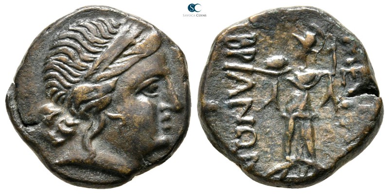 Thrace. Mesembria 175-100 BC. 
Bronze Æ

18 mm., 5,59 g.

Diademed female h...