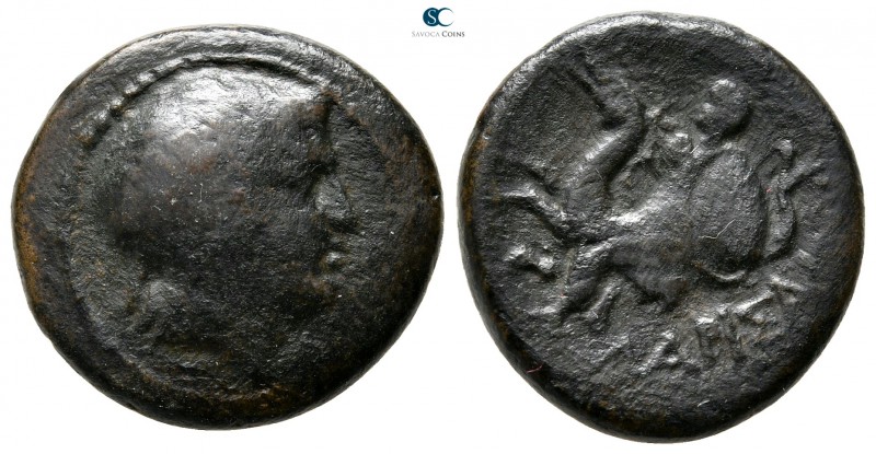 Thessaly. Larissa Kremaste 400-350 BC. 
Trichalkon Æ

20 mm., 6,87 g.

Head...