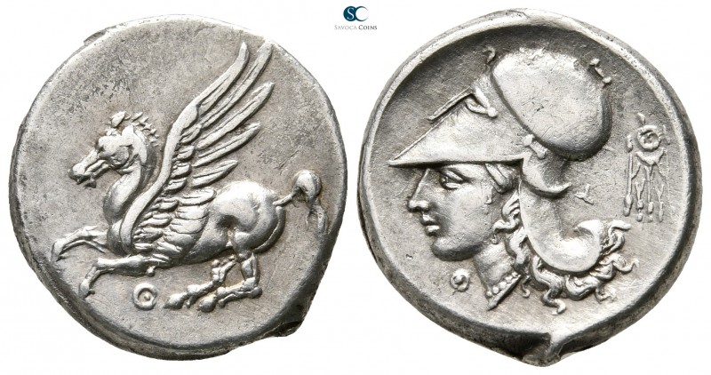 Akarnania. Thyrrheion 360-330 BC. 
Stater AR

22 mm., 8,13 g.

Pegasos flyi...