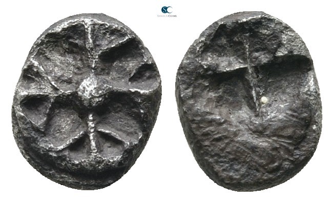 Attica. Athens circa 515-510 BC. "Wappenmünzen" type
Hemiobol AR

8 mm., 0,46...