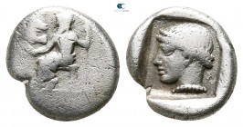 Arkadia. Mantineia 450-440 BC. Obol AR