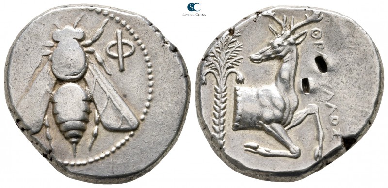 Ionia. Ephesos . ΘPAΣYΛΛOΣ (Thrasyllos), magistrate circa 350-340 BC.
Tetradrac...