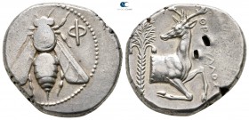 Ionia. Ephesos . ΘPAΣYΛΛOΣ (Thrasyllos), magistrate circa 350-340 BC. Tetradrachm AR