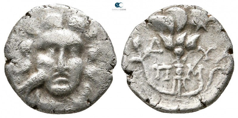 Caria. Mylasa circa 170-130 BC. Pseudo-Rhodian type
Drachm AR

15 mm., 2,21 g...