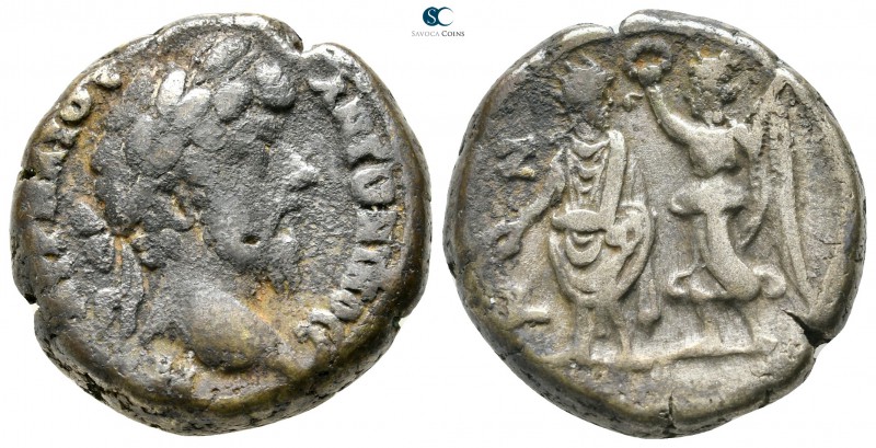 Egypt. Alexandria. Marcus Aurelius AD 161-180. Dated RY 7=AD 166/7
Billon-Tetra...