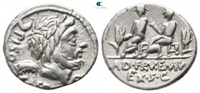 L. Calpurnius Piso Caesoninus and Q. Servilius Caepio 100 BC. Rome. Denarius AR