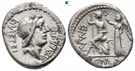 C. Malleolus, A. Albinus Sp. f., and L. Caecilius Metellus 96 BC. Rome. Denarius AR