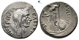 Julius Caesar 49-48 BC. P. Sepullius Macer, moneyer. Rome. Denarius AR