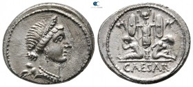 Julius Caesar 46-45 BC. Military mint travelling with Caesar in Spain. Denarius AR