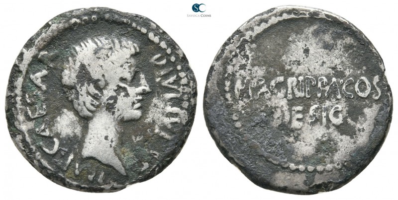 Octavian and Agrippa 38 BC. Military mint travelling with Agrippa in Gaul or wit...