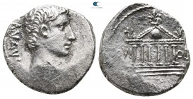 Augustus 27 BC-AD 14. Uncertain mint in the northern Peloponnesos. Denarius AR