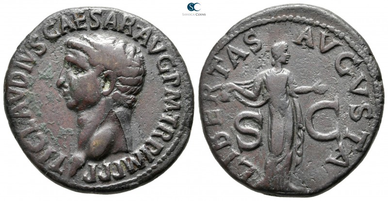 Claudius AD 41-54. Rome
As Æ

30 mm., 12,87 g.

TI CLAVDIVS CAESAR AVG P M ...