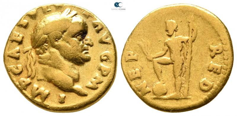 Vespasian AD 69-79. Rome
Aureus AV

18 mm., 7,00 g.

IMP CAES VESP AVG P M,...