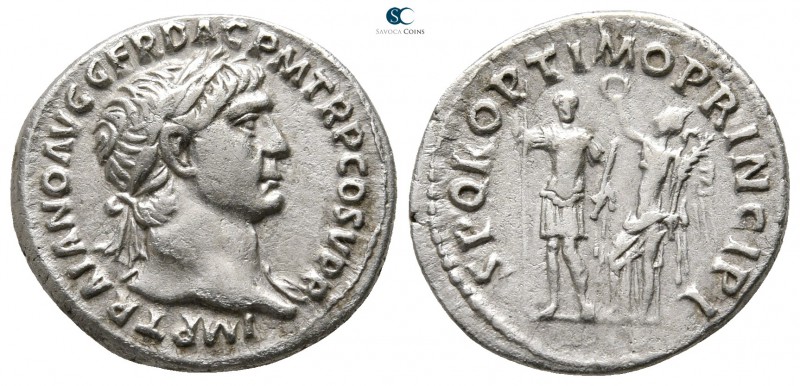 Trajan AD 98-117. Rome
Denarius AR

18 mm., 3,26 g.

IMP TRAIANO AVG GER DA...