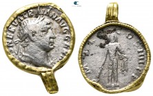 Trajan AD 98-117. Rome. Gold Pendant made from an AR Denarius