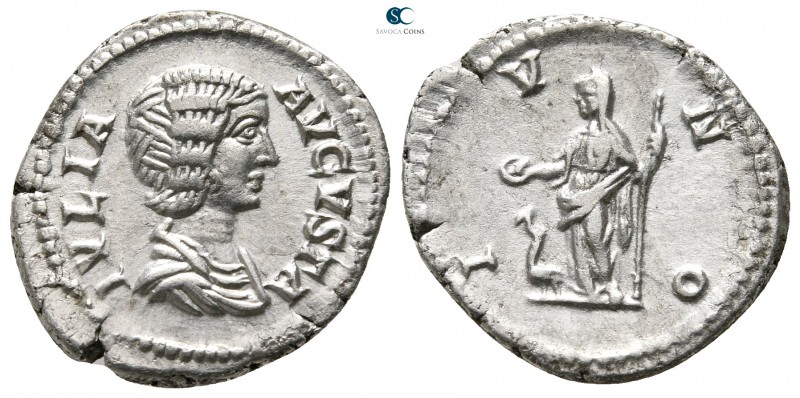Julia Domna, wife of Septimius Severus AD 193-217. Rome
Denarius AR

20 mm., ...