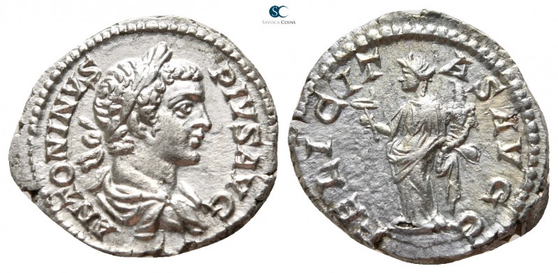 Caracalla, as Caesar AD 196-198. Struck AD 201-206. Rome
Denarius AR

19 mm.,...