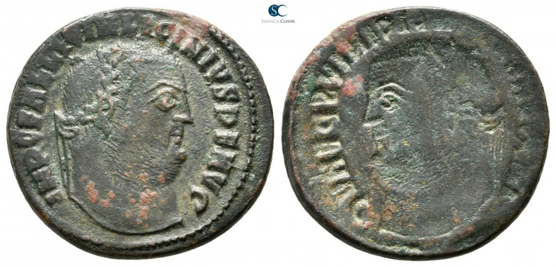 Licinius I AD 308-324. 
Follis Æ

22 mm., 4,42 g.

IMP C VAL LICIN LICINIVS...