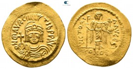 Maurice Tiberius AD 582-602. Constantinople. 6th officina. Solidus AV