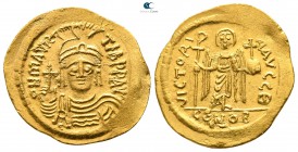 Maurice Tiberius AD 582-602. Constantinople. 9th officina. Solidus AV