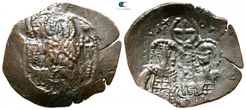 Michael VIII Palaeologus AD 1261-1282. Thessalonica
Trachy Æ. Class V

27 mm....