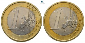 Germany. Federal Republic.  . Minting fault issue without year. 1 Euro without Year